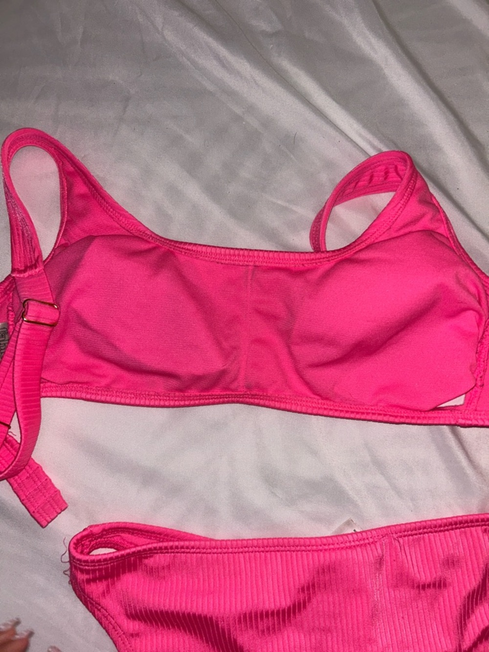 Hot Pink Ribbed Bikini Set - Picture 4 of 6